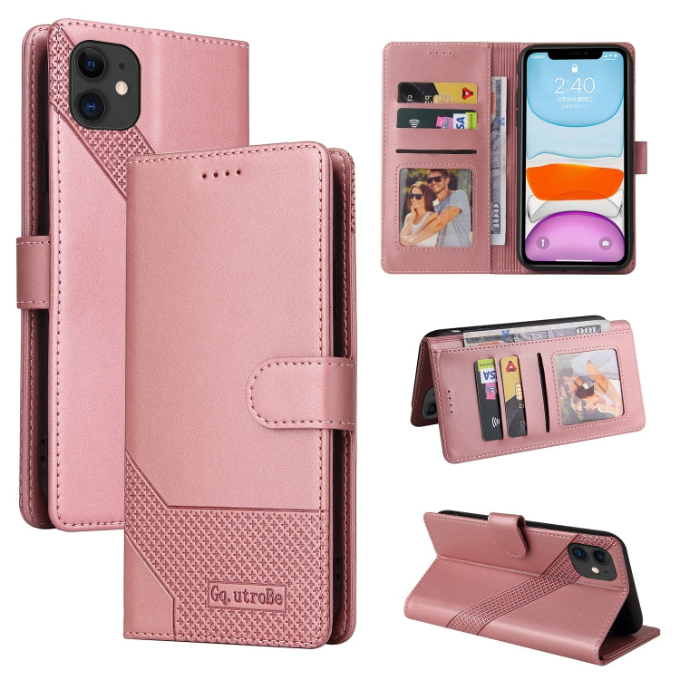 For iPhone 11 GQUTROBE Skin Feel Magnetic Leather Phone Case (Rose Gold) - HoMEdemic™ 