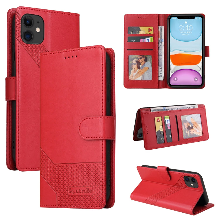 For iPhone 11 GQUTROBE Skin Feel Magnetic Leather Phone Case (Red) - HoMEdemic™ 
