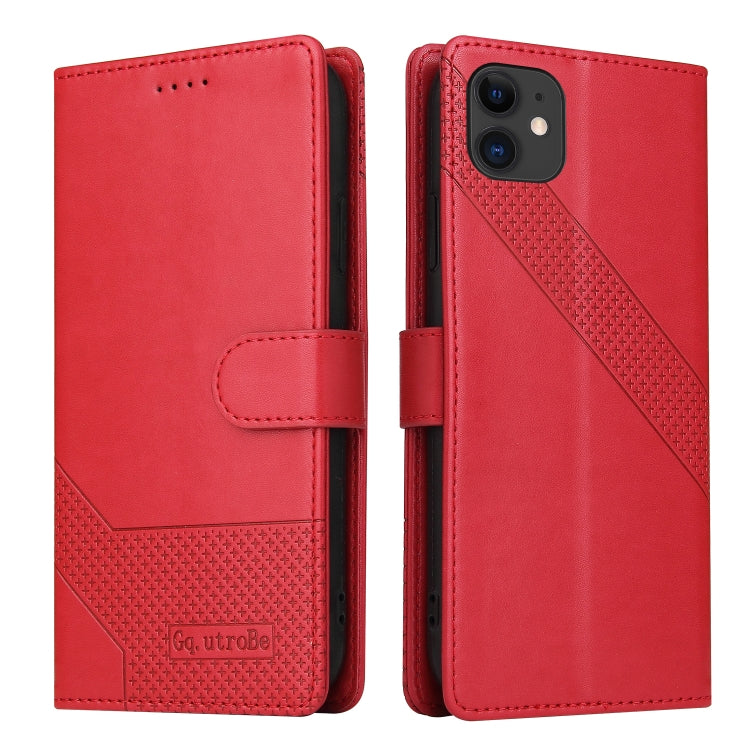 For iPhone 11 GQUTROBE Skin Feel Magnetic Leather Phone Case (Red) - HoMEdemic™ 