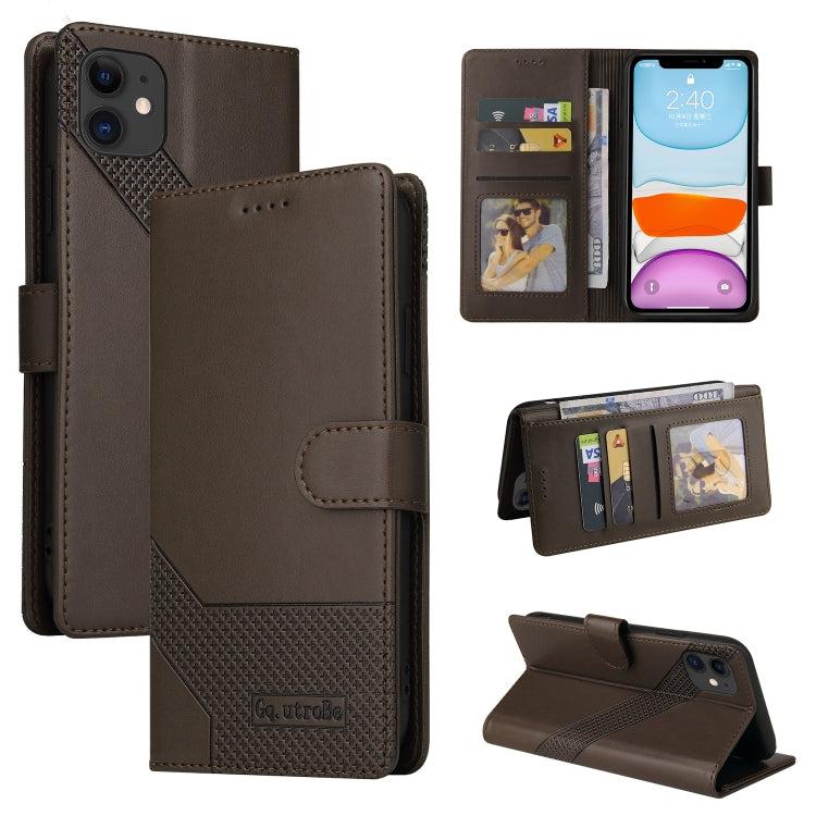 For iPhone 11 GQUTROBE Skin Feel Magnetic Leather Phone Case (Brown) - HoMEdemic™ 