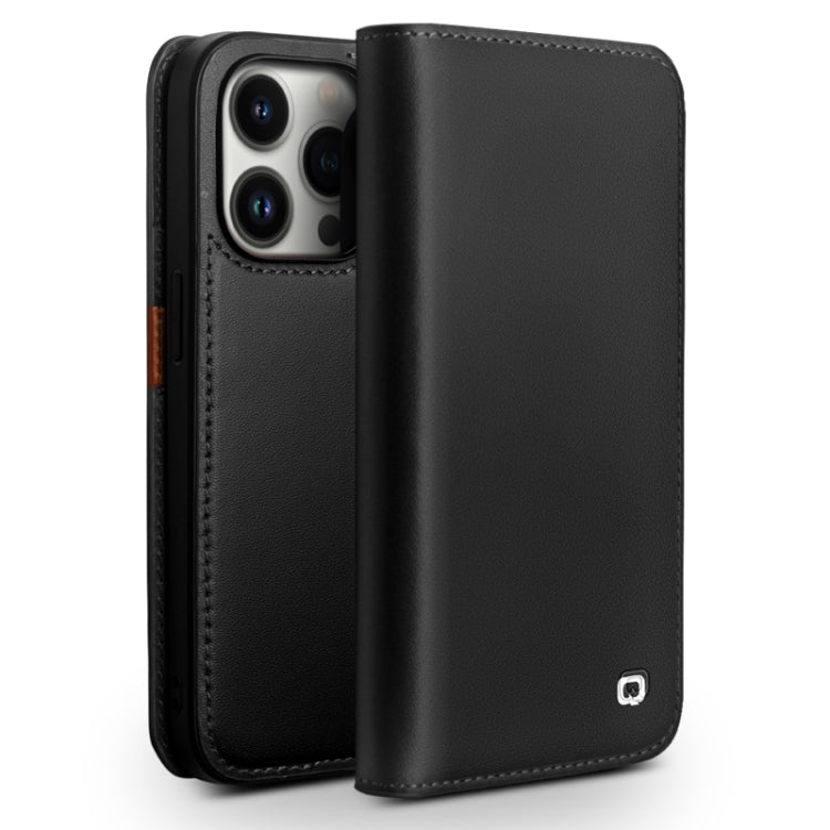 For iPhone 14 Pro QIALINO Business Horizontal Flip PU Phone Case(Black) - HoMEdemic™ 