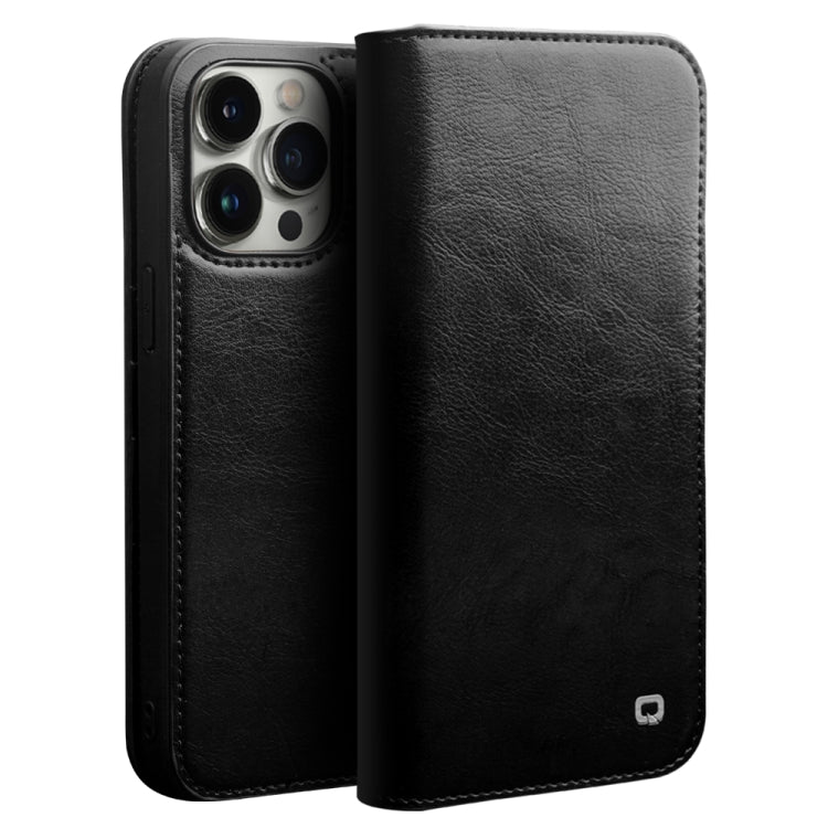 For iPhone 14 Pro QIALINO Horizontal Flip Leather Phone Case(Black) - HoMEdemic™ 