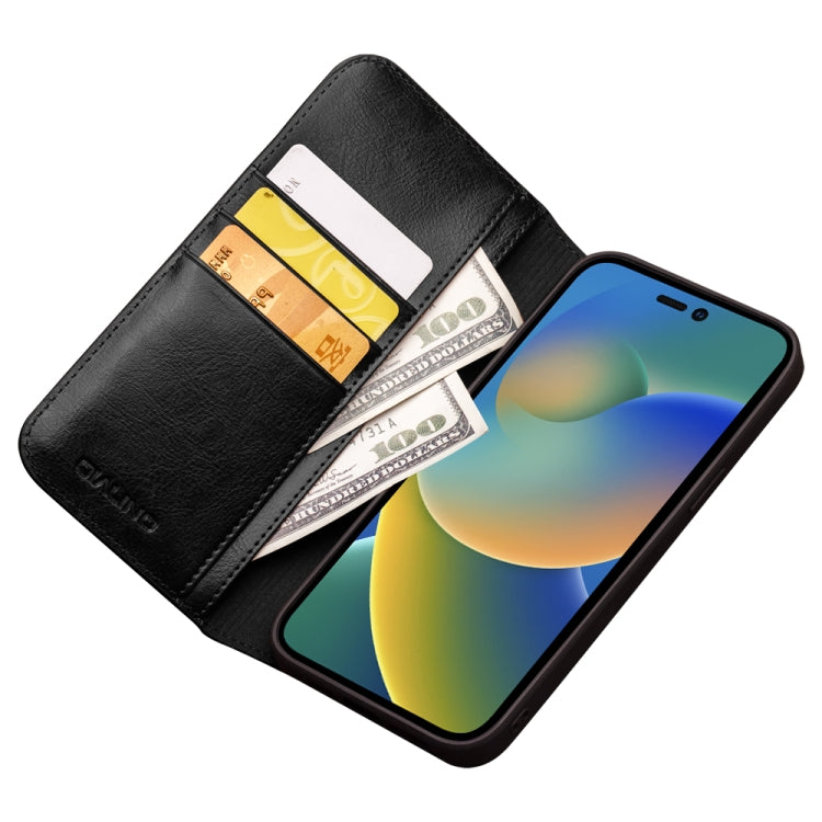 For iPhone 14 Pro QIALINO Horizontal Flip Leather Phone Case(Black) - HoMEdemic™ 