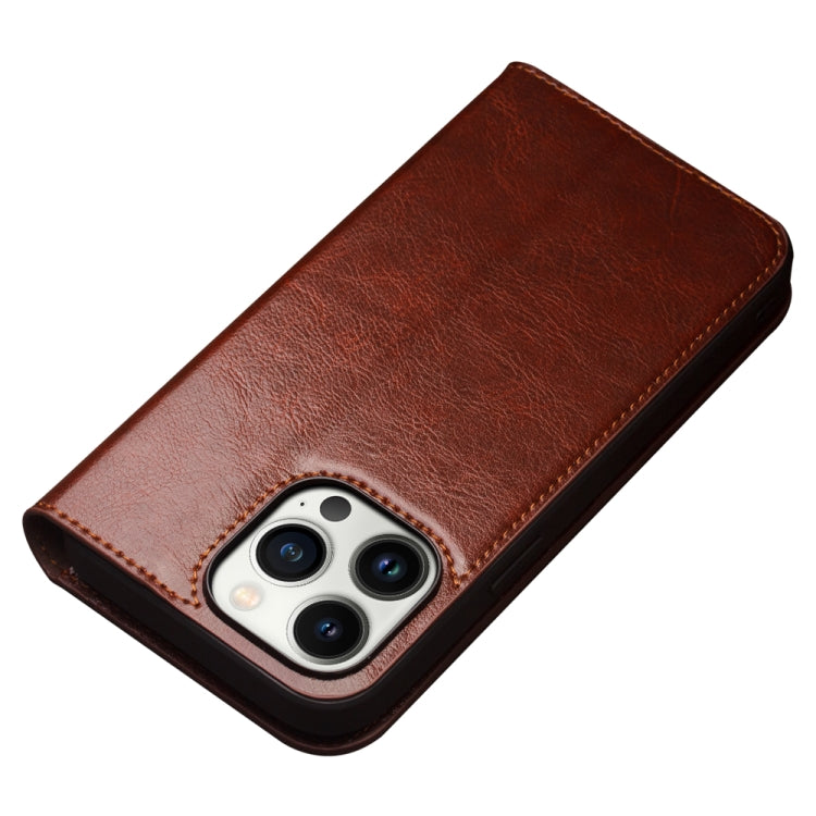 For iPhone 14 Pro QIALINO Horizontal Flip Leather Phone Case(Brown) - HoMEdemic™ 
