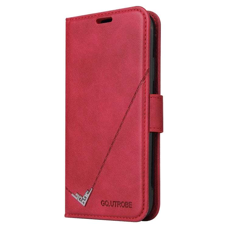 For iPhone 13 mini GQUTROBE Right Angle Leather Phone Case (Red) - HoMEdemic™ 