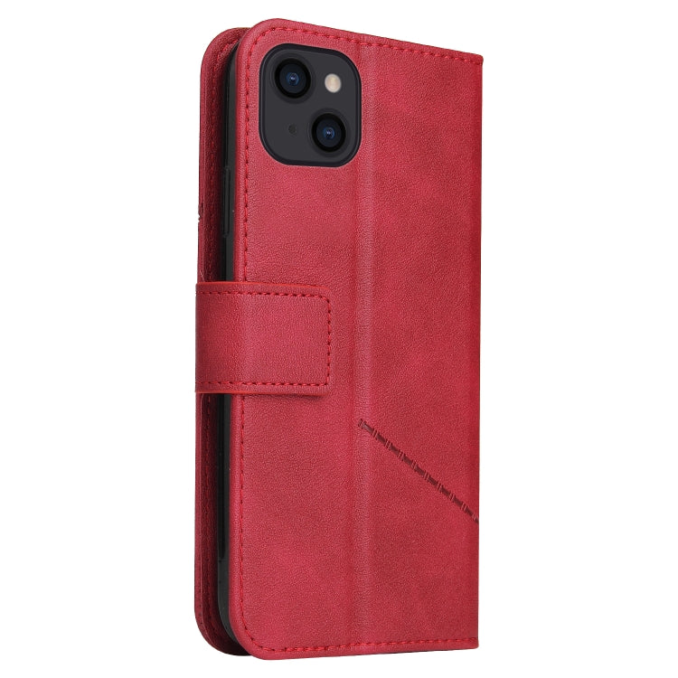 For iPhone 13 mini GQUTROBE Right Angle Leather Phone Case (Red) - HoMEdemic™ 