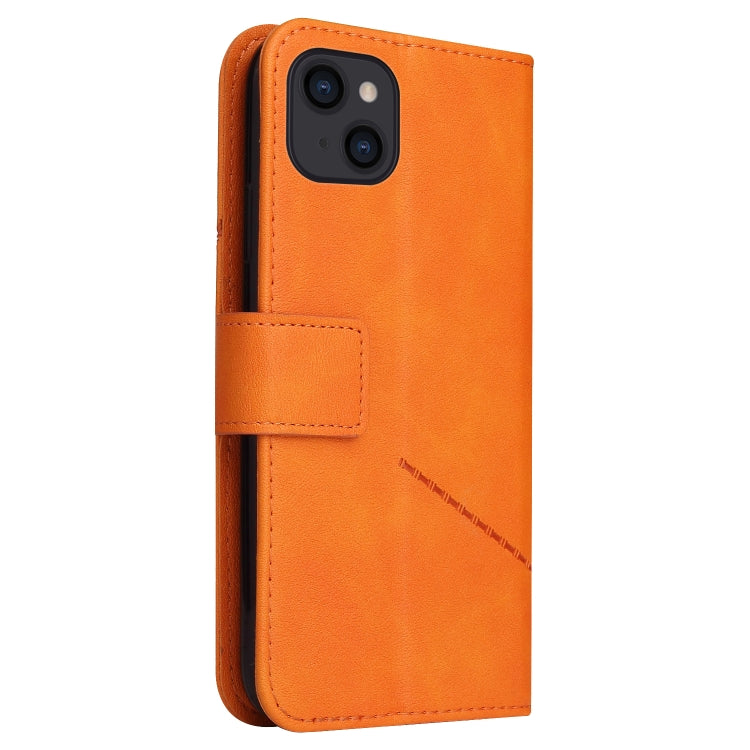 For iPhone 13 mini GQUTROBE Right Angle Leather Phone Case (Orange) - HoMEdemic™ 