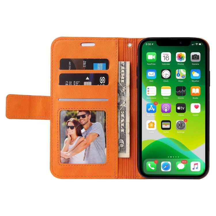 For iPhone 13 mini GQUTROBE Right Angle Leather Phone Case (Orange) - HoMEdemic™ 