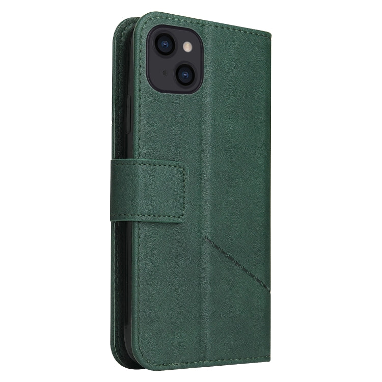 For iPhone 13 mini GQUTROBE Right Angle Leather Phone Case (Green) - HoMEdemic™ 