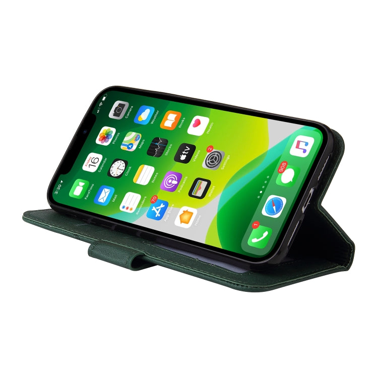 For iPhone 13 mini GQUTROBE Right Angle Leather Phone Case (Green) - HoMEdemic™ 