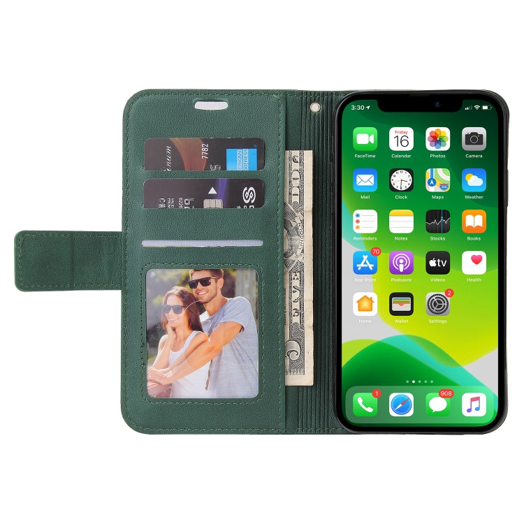 For iPhone 13 mini GQUTROBE Right Angle Leather Phone Case (Green) - HoMEdemic™ 