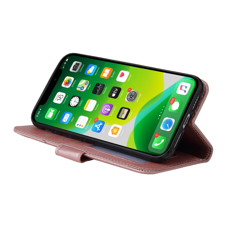 For iPhone 13 mini GQUTROBE Right Angle Leather Phone Case (Rose Gold) - HoMEdemic™ 