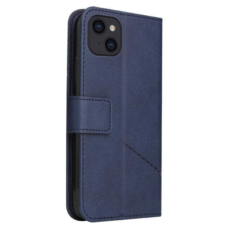 For iPhone 13 mini GQUTROBE Right Angle Leather Phone Case (Blue) - HoMEdemic™ 