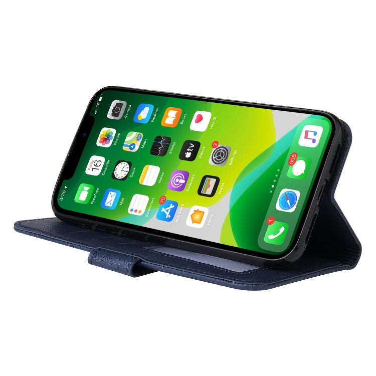 For iPhone 13 mini GQUTROBE Right Angle Leather Phone Case (Blue) - HoMEdemic™ 