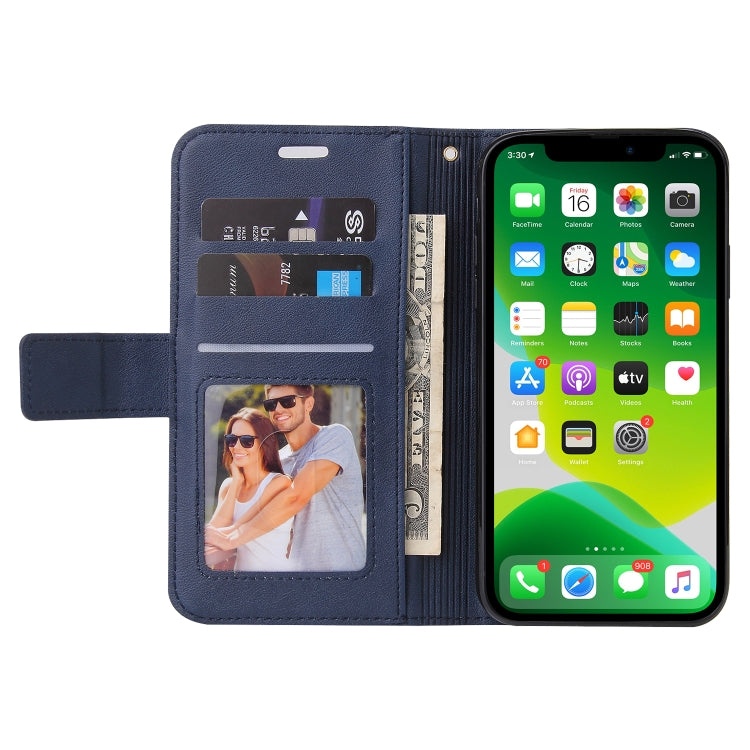 For iPhone 13 mini GQUTROBE Right Angle Leather Phone Case (Blue) - HoMEdemic™ 