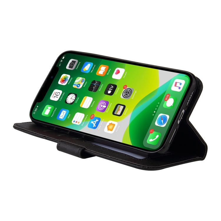 For iPhone 13 mini GQUTROBE Right Angle Leather Phone Case (Black) - HoMEdemic™ 