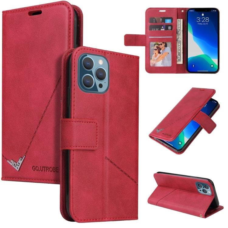 For iPhone 13 Pro GQUTROBE Right Angle Leather Phone Case (Red) - HoMEdemic™ 