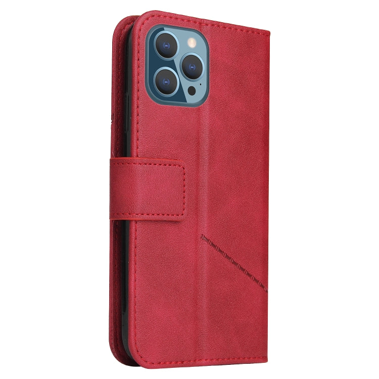 For iPhone 13 Pro GQUTROBE Right Angle Leather Phone Case (Red) - HoMEdemic™ 