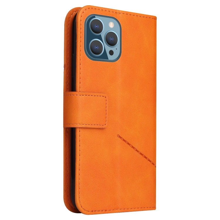 For iPhone 13 Pro GQUTROBE Right Angle Leather Phone Case (Orange) - HoMEdemic™ 