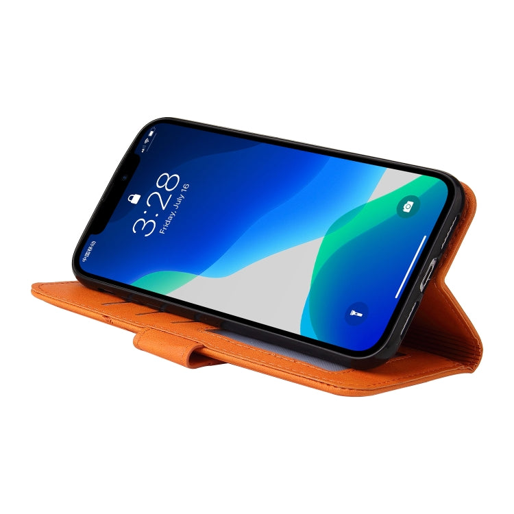 For iPhone 13 Pro GQUTROBE Right Angle Leather Phone Case (Orange) - HoMEdemic™ 