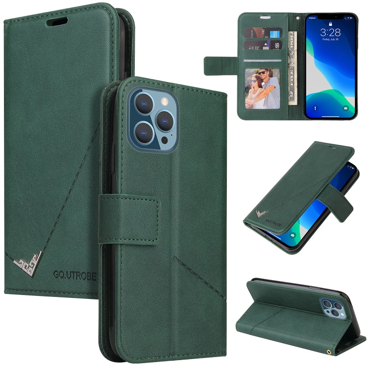 For iPhone 13 Pro GQUTROBE Right Angle Leather Phone Case (Green) - HoMEdemic™ 