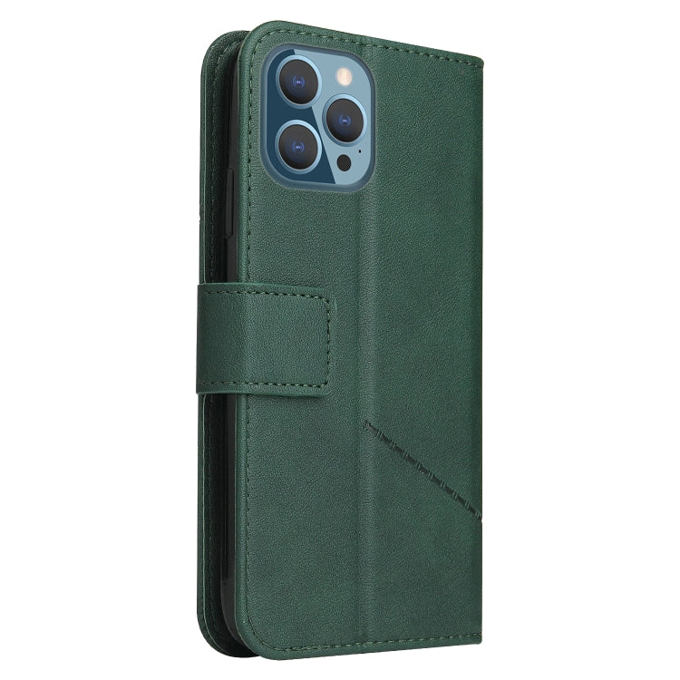 For iPhone 13 Pro GQUTROBE Right Angle Leather Phone Case (Green) - HoMEdemic™ 