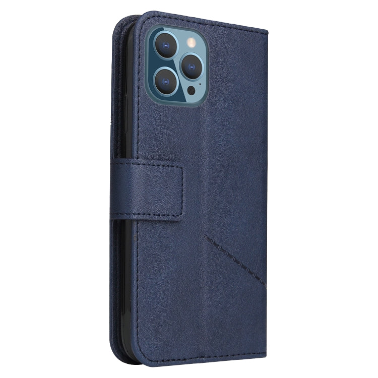 For iPhone 13 Pro GQUTROBE Right Angle Leather Phone Case (Blue) - HoMEdemic™ 