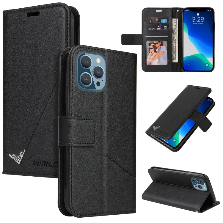 For iPhone 13 Pro GQUTROBE Right Angle Leather Phone Case (Black) - HoMEdemic™ 