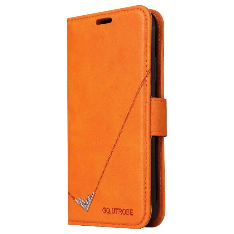 For iPhone 12 mini GQUTROBE Right Angle Leather Phone Case (Orange) - HoMEdemic™ 