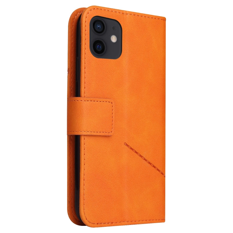 For iPhone 12 mini GQUTROBE Right Angle Leather Phone Case (Orange) - HoMEdemic™ 