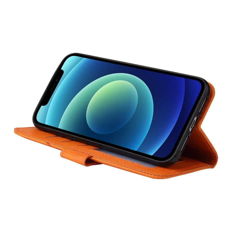 For iPhone 12 mini GQUTROBE Right Angle Leather Phone Case (Orange) - HoMEdemic™ 