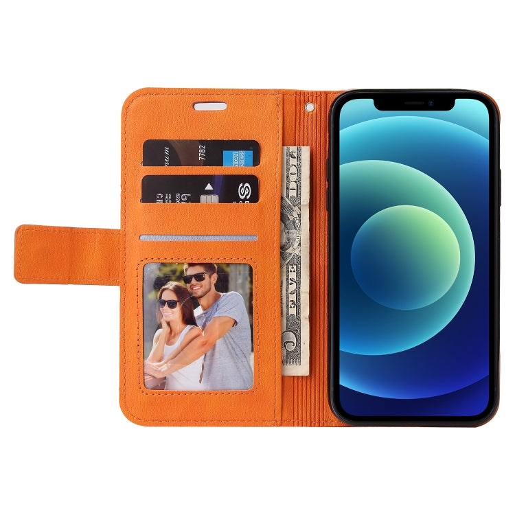 For iPhone 12 mini GQUTROBE Right Angle Leather Phone Case (Orange) - HoMEdemic™ 