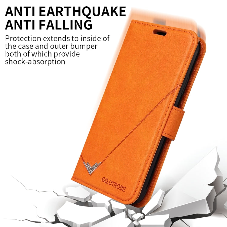 For iPhone 12 mini GQUTROBE Right Angle Leather Phone Case (Orange) - HoMEdemic™ 