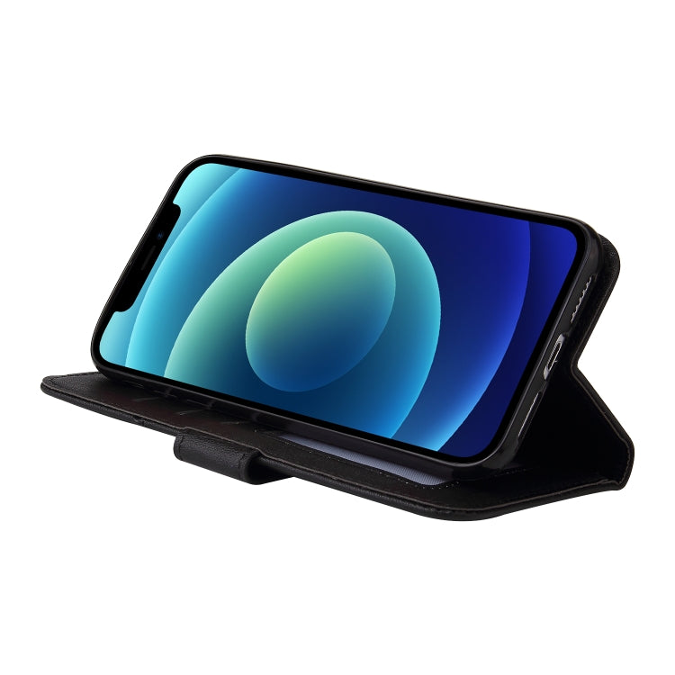 For iPhone 12 mini GQUTROBE Right Angle Leather Phone Case (Black) - HoMEdemic™ 