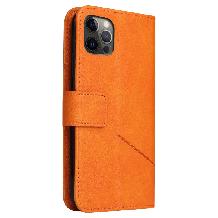 For iPhone 12 Pro GQUTROBE Right Angle Leather Phone Case(Orange) - HoMEdemic™ 
