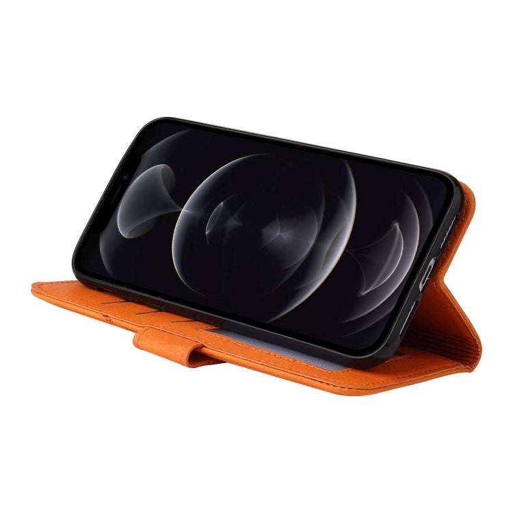 For iPhone 12 Pro GQUTROBE Right Angle Leather Phone Case(Orange) - HoMEdemic™ 