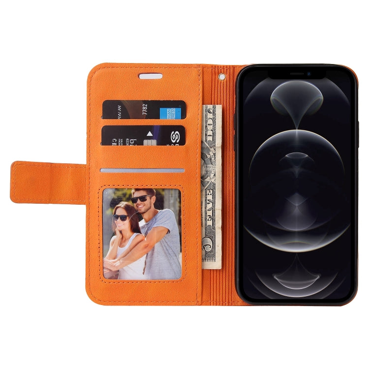 For iPhone 12 Pro GQUTROBE Right Angle Leather Phone Case(Orange) - HoMEdemic™ 