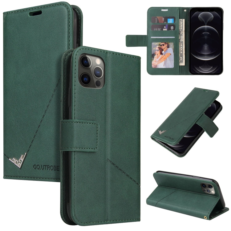 For iPhone 12 Pro GQUTROBE Right Angle Leather Phone Case(Green) - HoMEdemic™ 