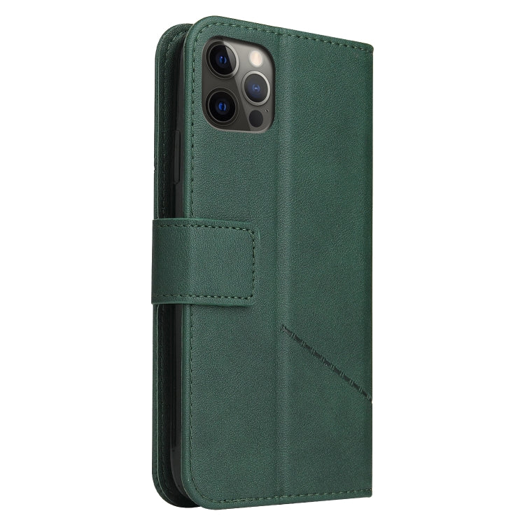 For iPhone 12 Pro GQUTROBE Right Angle Leather Phone Case(Green) - HoMEdemic™ 