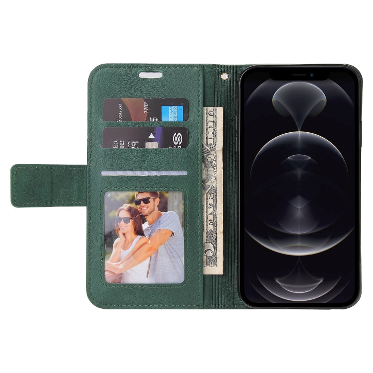 For iPhone 12 Pro GQUTROBE Right Angle Leather Phone Case(Green) - HoMEdemic™ 