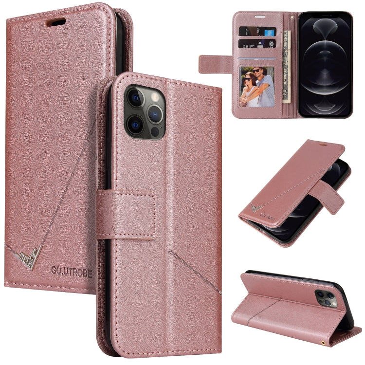 For iPhone 12 Pro GQUTROBE Right Angle Leather Phone Case(Rose Gold) - HoMEdemic™ 