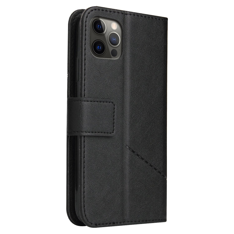 For iPhone 12 Pro GQUTROBE Right Angle Leather Phone Case(Black) - HoMEdemic™ 