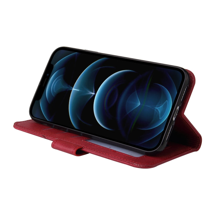 For iPhone 12 Pro Max GQUTROBE Right Angle Leather Phone Case(Red) - HoMEdemic™ 