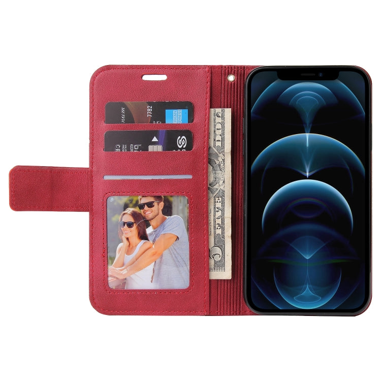 For iPhone 12 Pro Max GQUTROBE Right Angle Leather Phone Case(Red) - HoMEdemic™ 