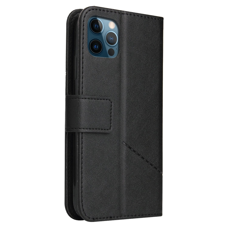 For iPhone 12 Pro Max GQUTROBE Right Angle Leather Phone Case(Black) - HoMEdemic™ 