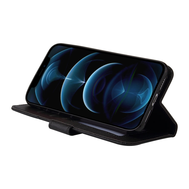 For iPhone 12 Pro Max GQUTROBE Right Angle Leather Phone Case(Black) - HoMEdemic™ 