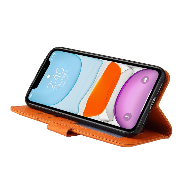 For iPhone 11 GQUTROBE Right Angle Leather Phone Case (Orange) - HoMEdemic™ 