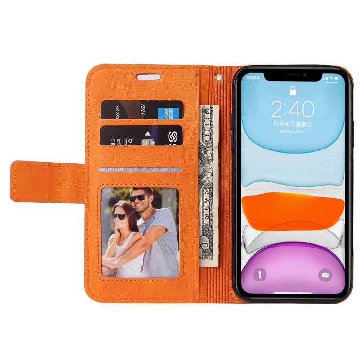 For iPhone 11 GQUTROBE Right Angle Leather Phone Case (Orange) - HoMEdemic™ 