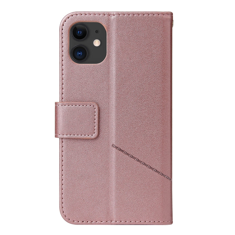 For iPhone 11 GQUTROBE Right Angle Leather Phone Case (Rose Gold) - HoMEdemic™ 