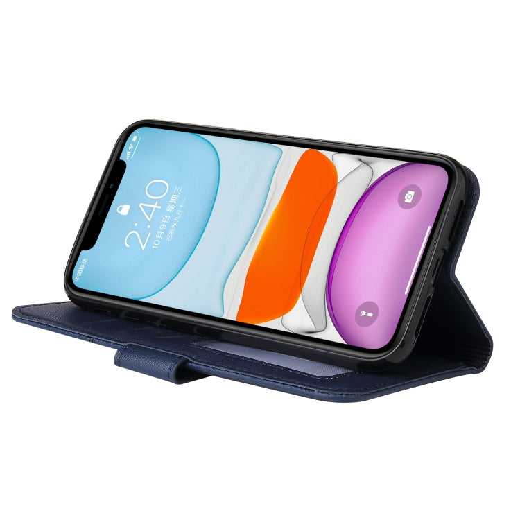 For iPhone 11 GQUTROBE Right Angle Leather Phone Case (Blue) - HoMEdemic™ 